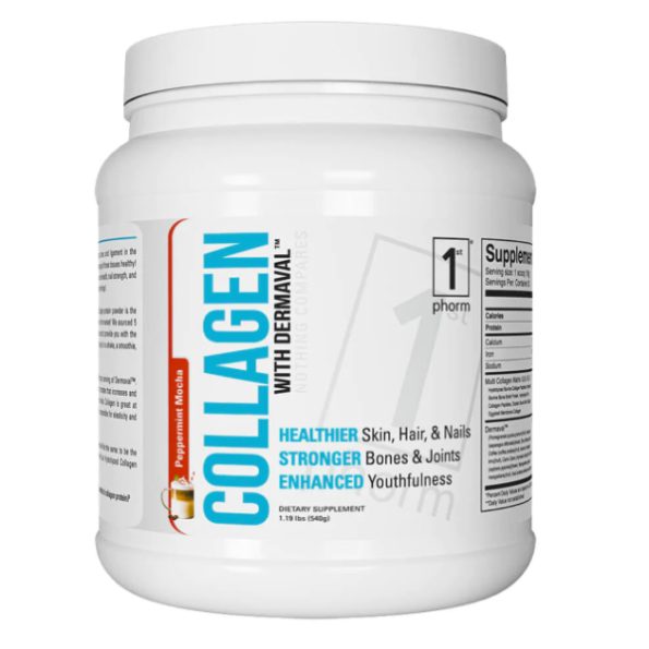 1st Phorm Collagen has some of the best flavors on the collagen market- chocolate, french vanilla, peanut butter, fruity cereal, salted caramel, and peppermint mocha.