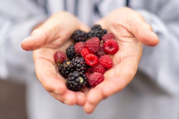 Berries such as strawberries, blueberries, and raspberries are rich in vitamin C, which is essential for collagen production